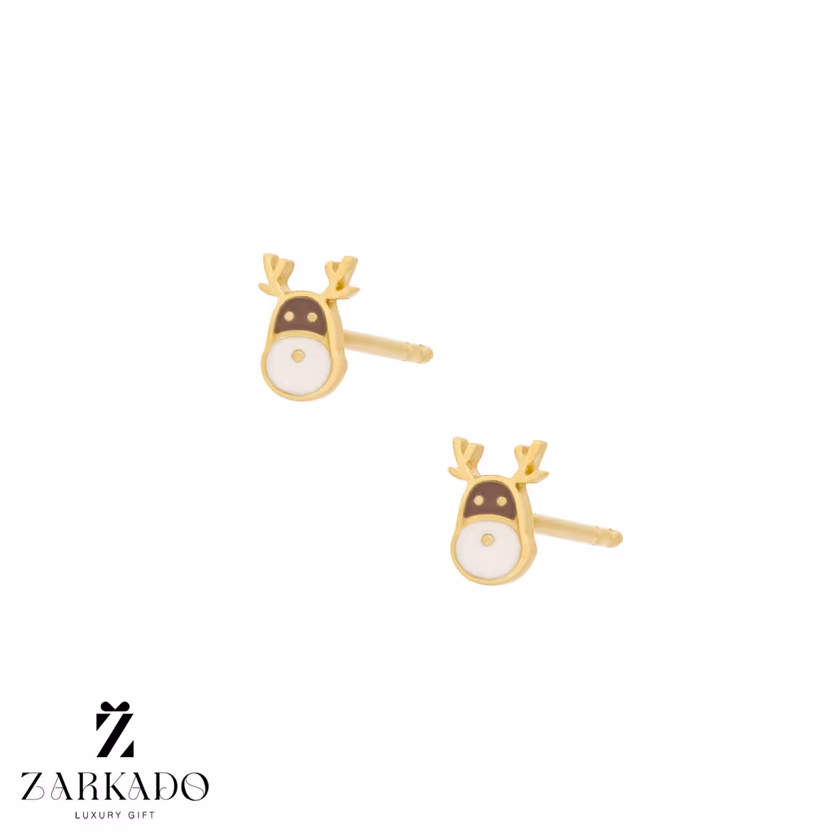 گوشواره میخی طلا طرح گوزن کد E5583
