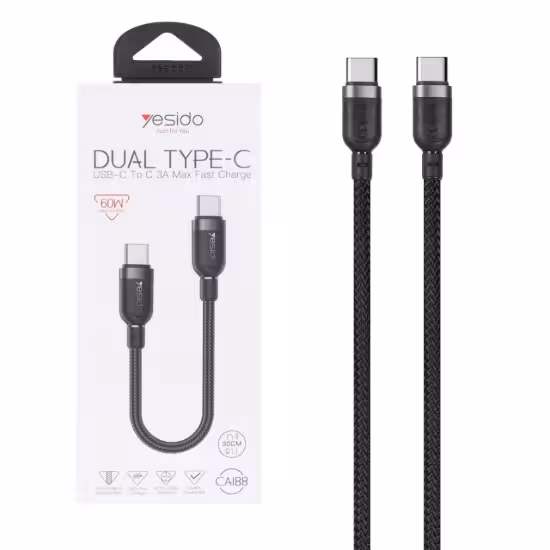 کابل تبدیل پاوربانک USB-C به USB-C یسیدو مدل CAI88