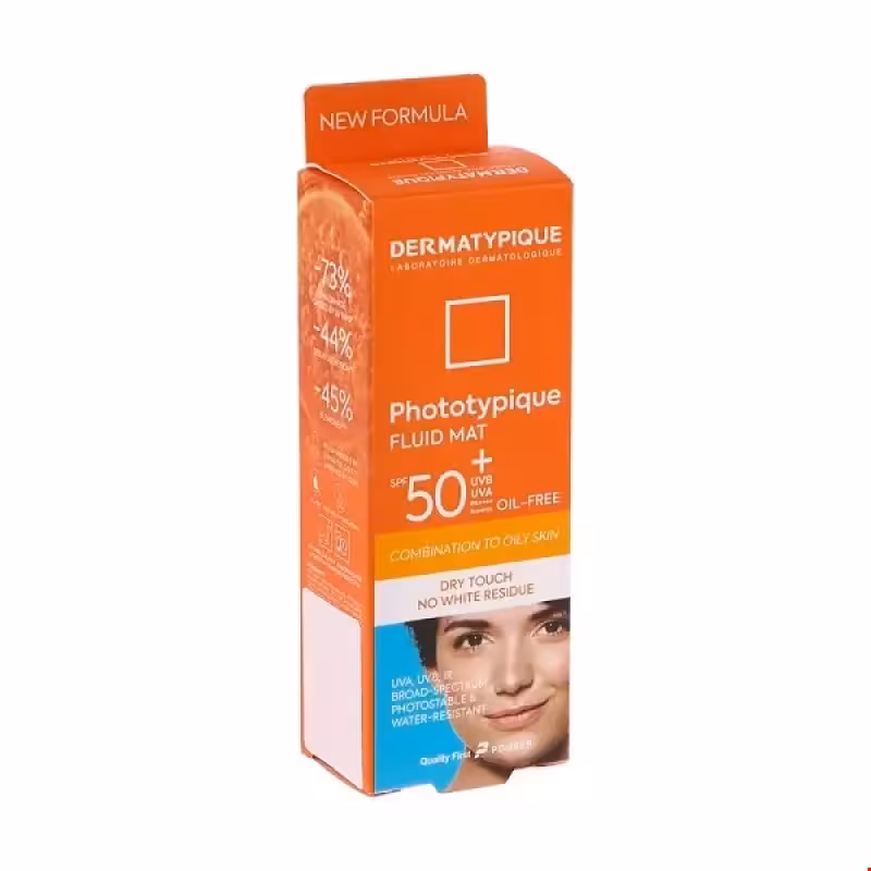 فلوئید ضد آفتاب پوست چرب فتوتیپیک SPF50 بی رنگ درماتیپیک 40 میلی لیتری