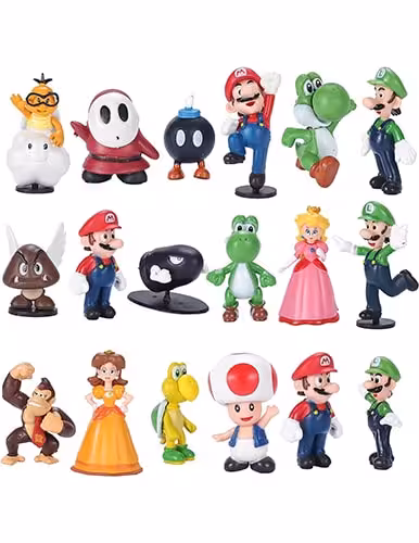 مینی فیگور خانواده ماریو Super Mario ست 18 عددی