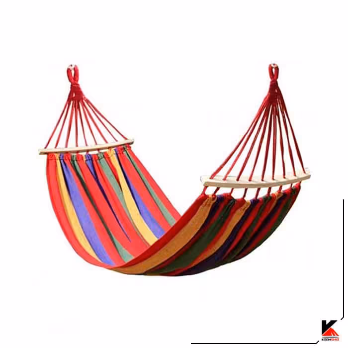 تخت آویز (ننو) کنفی چوبدار تک نفره