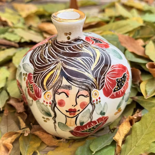انار سرامیکی دختر پاییزی طرح یک