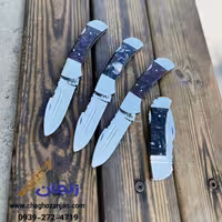 چاقو ضامن دار ضد زنگ طرح جدید تیغه استیل دسته اپکسی استر استیل 18cm