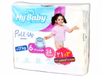 پوشک شورتی سایز 6 مای بیبی my baby بسته 24 عددی