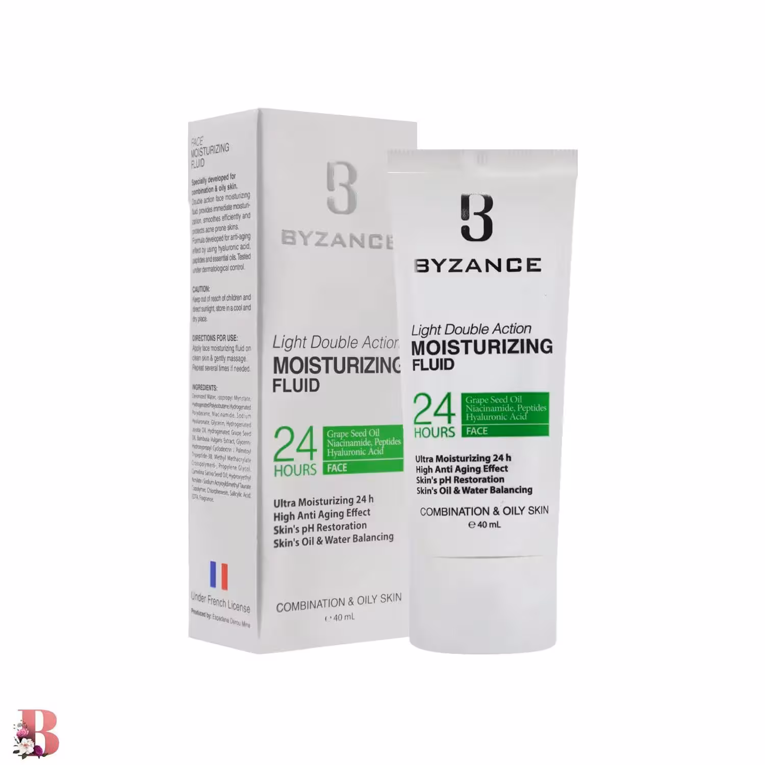 کرم مرطوب کننده بیزانس مدل پوست چرب حجم 40 میلی لیتر | Byzance Moisturizing Fluid For Combination And Oily Skin 40 Ml