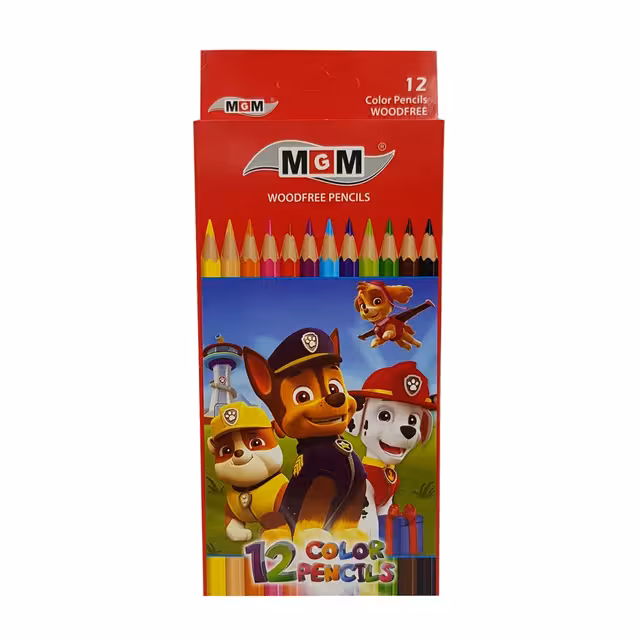 مداد رنگی جعبه ای MGM بسته 12 عددی