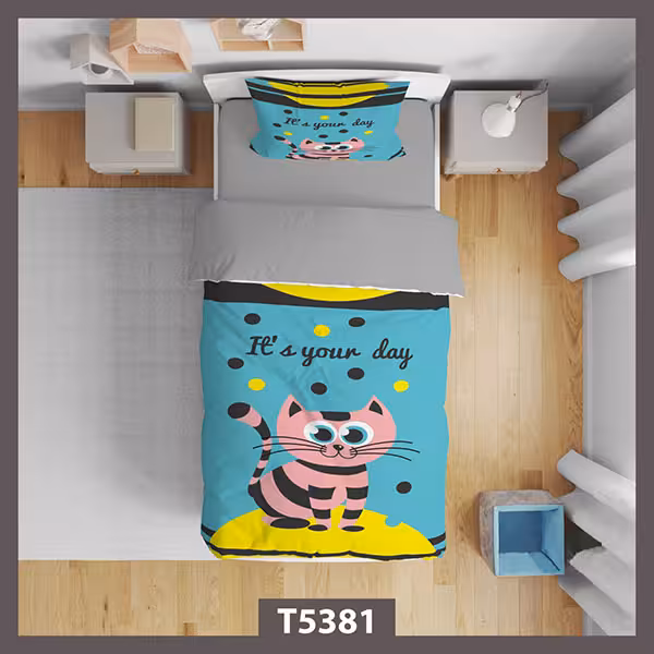 روتختی اتاق پسر طرح گربه کد T5381