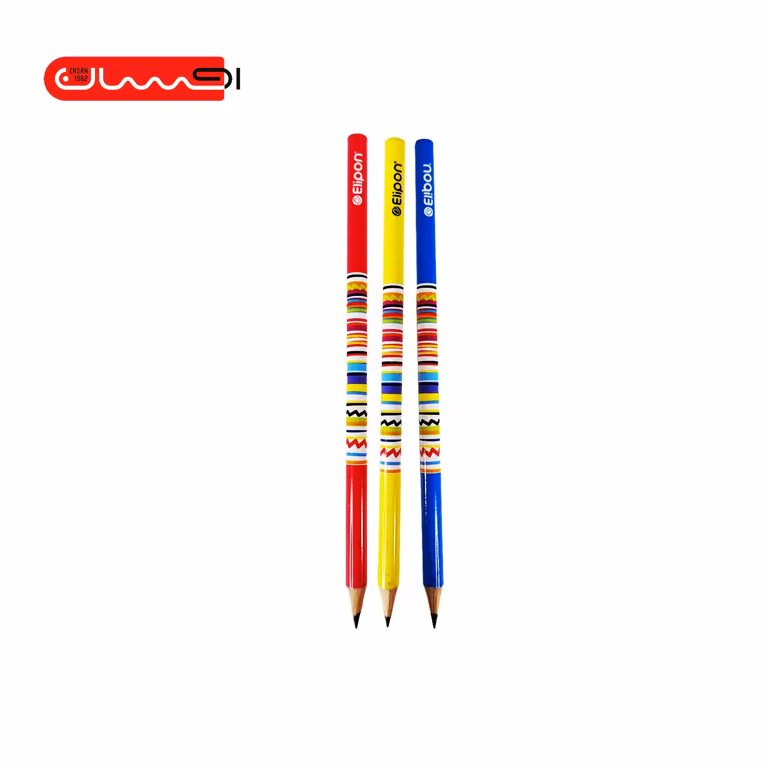 مداد مشکی فانتزی الیپون طرح رنگین کمان