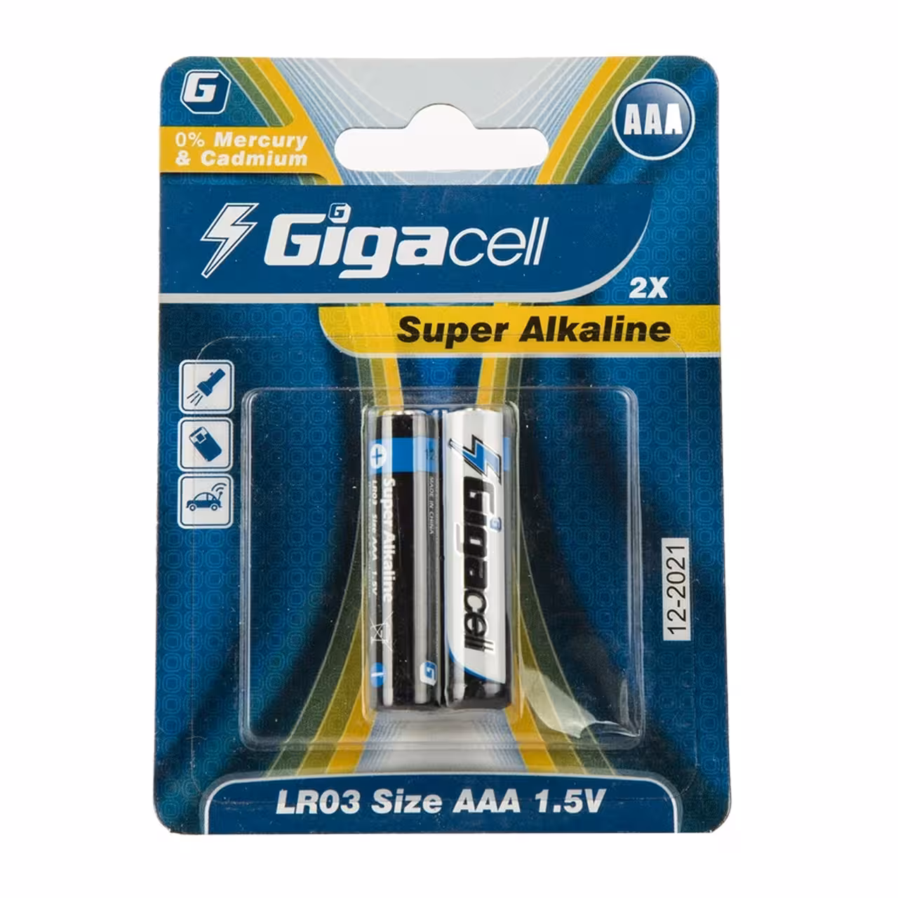 باتری نیم قلمی مدل آلکالاین گیگاسل بسته 2 عددی