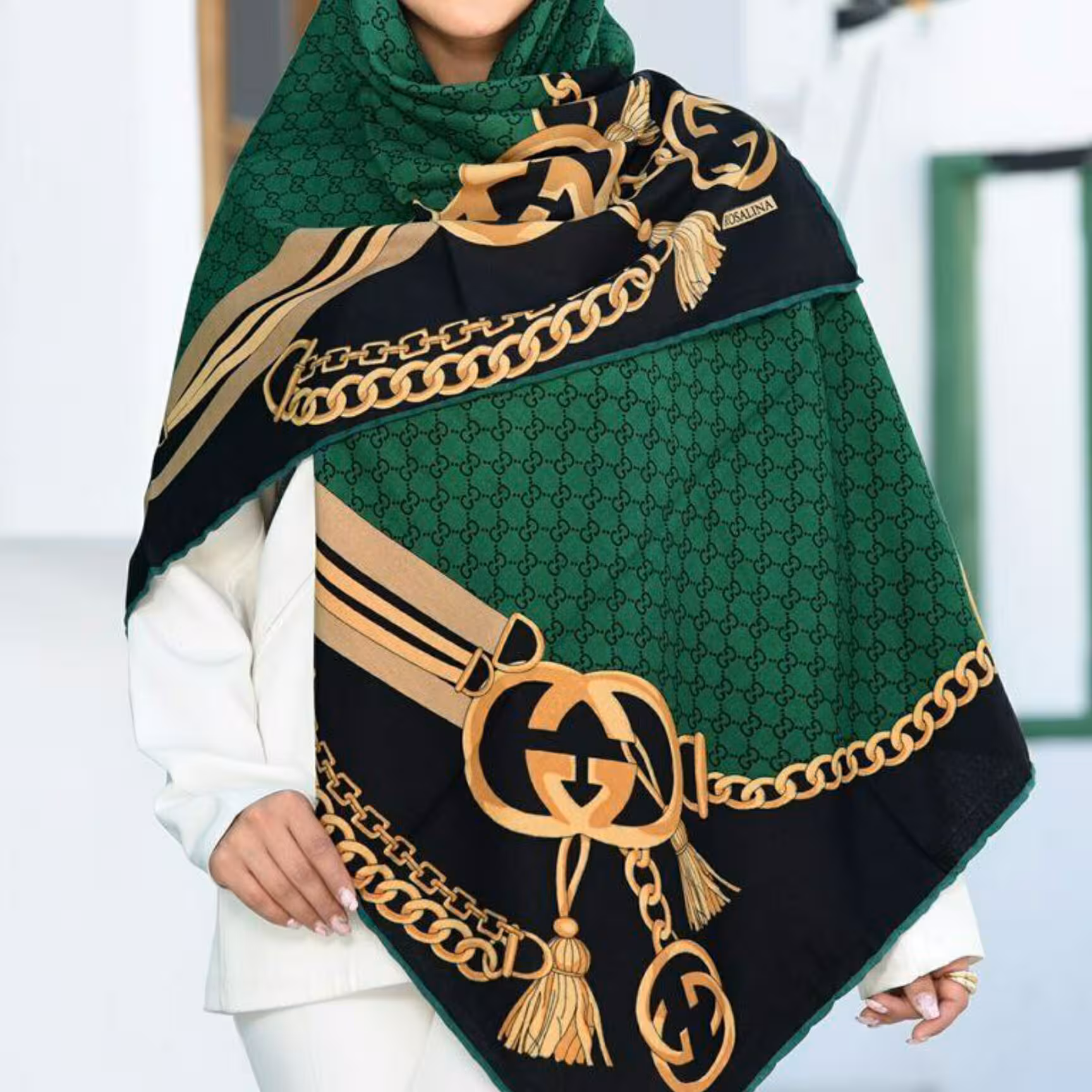 روسری پاییزه تک رنگ