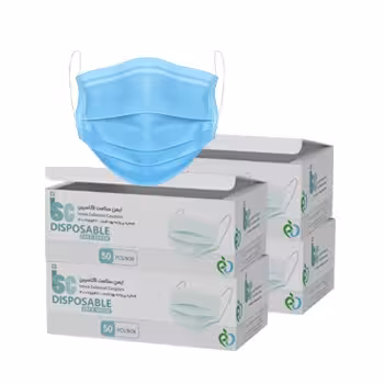 ماسک سه لایه آبی پزشکی استاندارد 4 بسته (هر بسته 50 عدد)