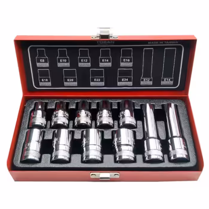 جعبه بکس توسن 11 پارچه 1/2 اینچ E ستاره ای مدل T1253-11E