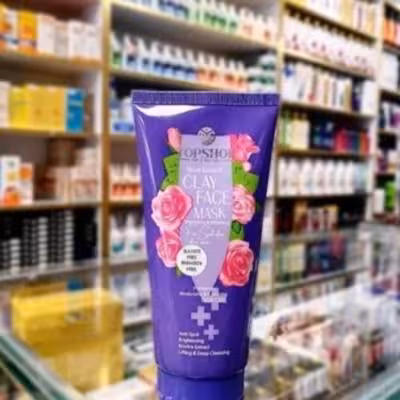 ماسک صورت آبرسان تاپ شاپ حاوی خاک رس مناسب پوست لک دار حجم 200 میل