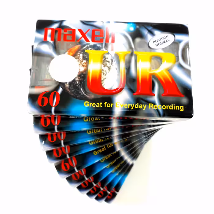 بسته 10 عددی نوار کاست مکسل maxell UR پلنگی آکبند 60 دقیقه ژاپن