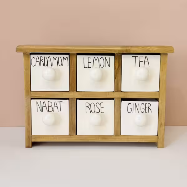 دراور رومیزی شش کشو تکست دار