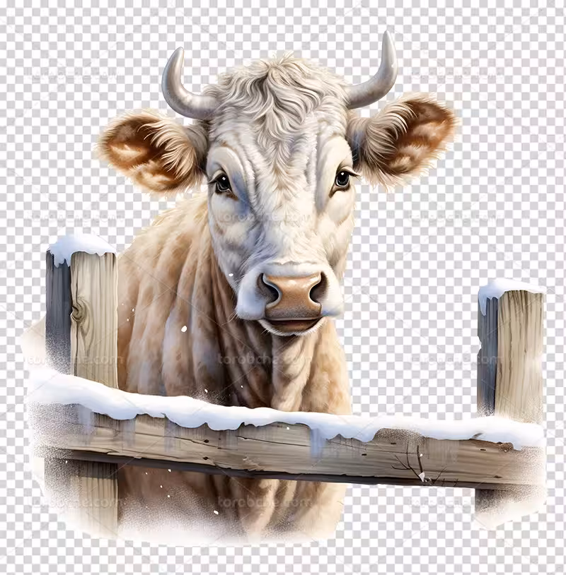 عکس PNG گاو در زمستان | گرافیک با طعم تربچه