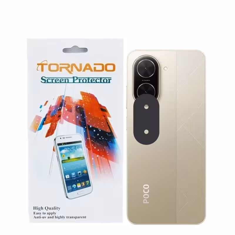 محافظ لنز دوربین تورنادو مدل قابدار مناسب برای موبایل شیائومی Poco C71 بسته 40 عددی