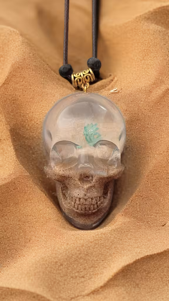 آویز ماشین جمجمه-گل آبی و صحرا