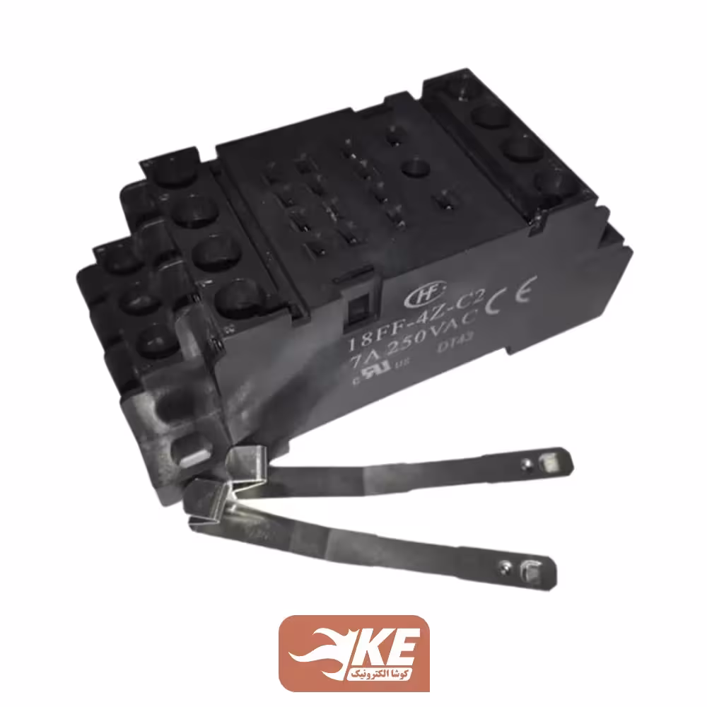 پایه رله چهار کنتاکت مخصوص رله‌های سری HF18F-4Z هونگفا مدل 18FF-4Z-C2-H2