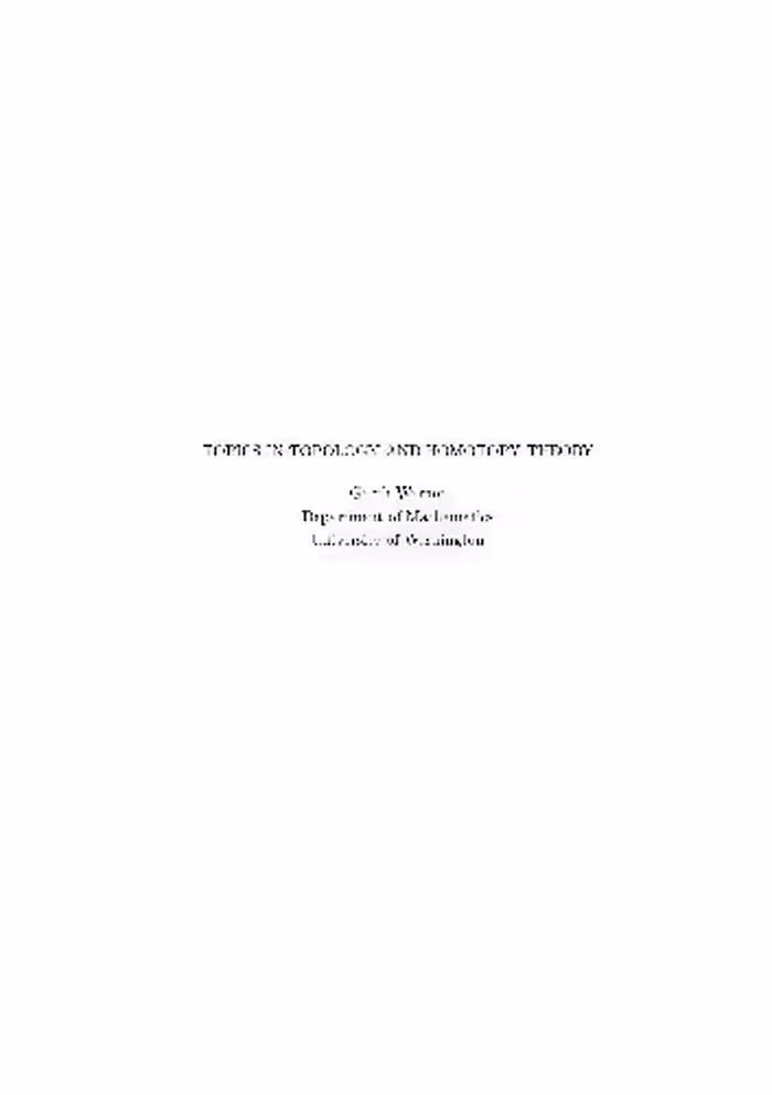 خرید و دانلود نسخه کامل کتاب Topics In Topology And Homotopy Theory