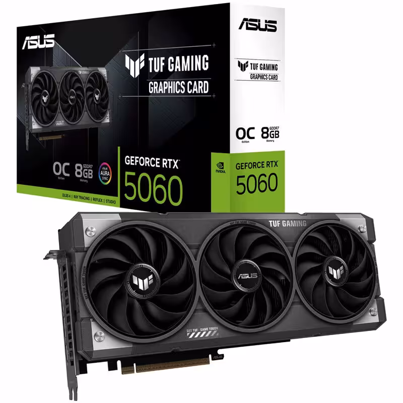 کارت گرافیک ایسوس مدل TUF Gaming GeForce RTX 5060 OC Edition با ظرفیت 8 گیگابایت GDDR7