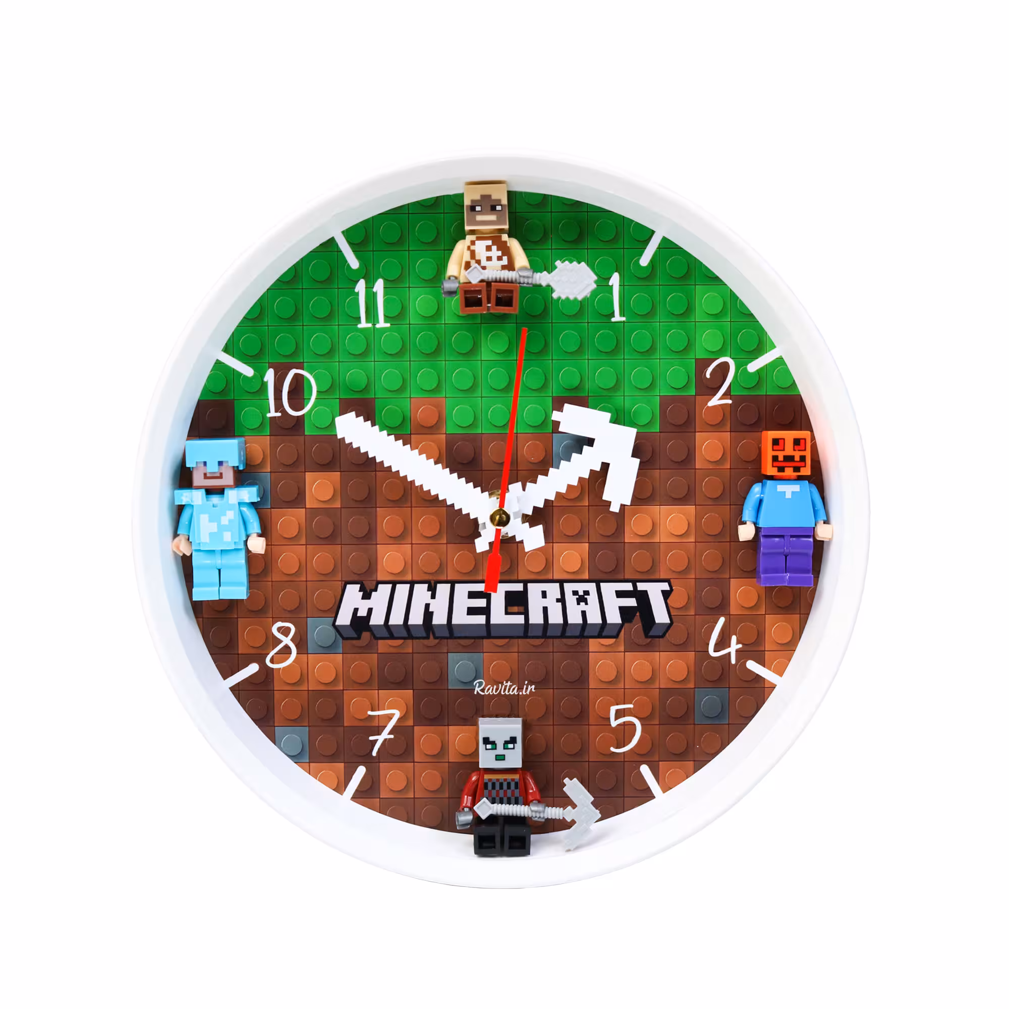 ساعت رومیزی دیواری لگودار ماینکرفت راویتا Minecraft LEGO - A