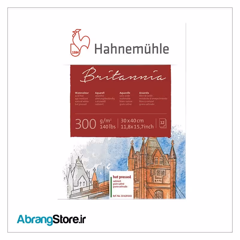بلوک مقوا آبرنگ هانیموله بریتانیا 40*30 هات پرس 300 گرم (10628642)