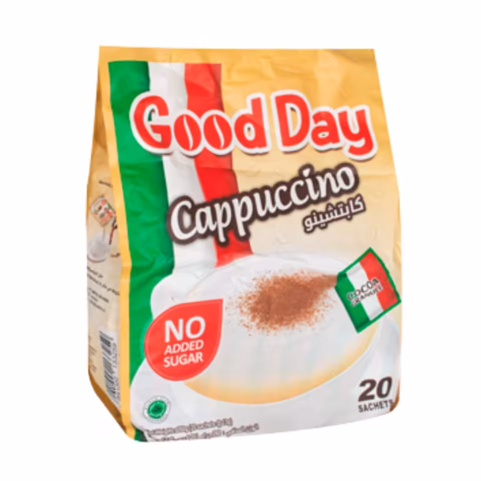 قهوه فوری کاپوچینو گوددی بدون شکر بسته ی 20 عددی good day