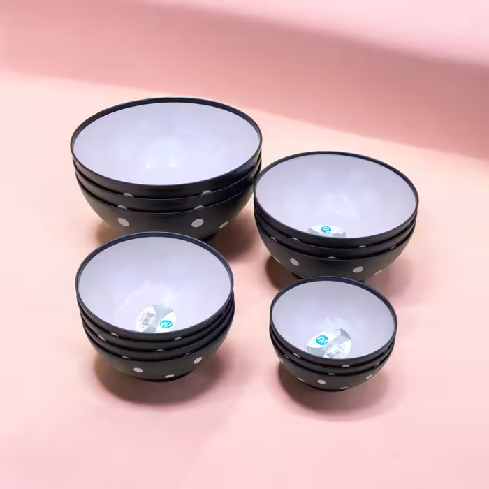 کاسه پلاستیکی مدل Spotty bowl برند هوبی لایف ترکیه در 4 سایز مختلف _ رنگ صورتی و مشکی