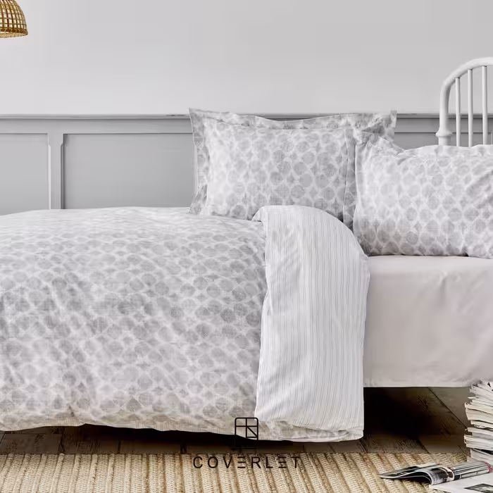 روتختی طوسی طرح‌دار کاوری دونفره مدل Amanda