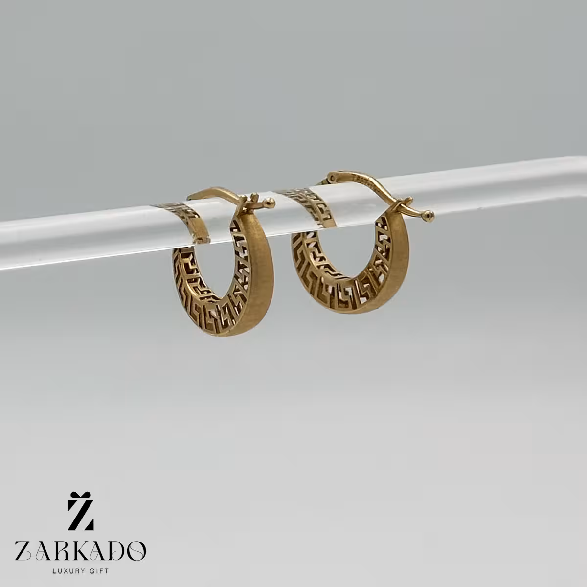 گوشواره حلقه ای طلا طرح ورساچ کد E815