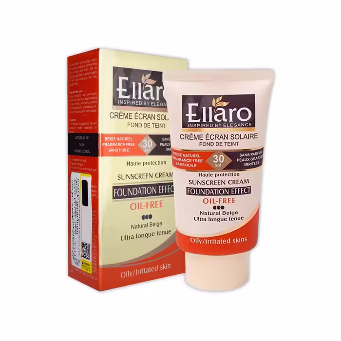کرم ضد آفتاب فاقد چربی کرم پودری الارو SPF30 بژ طبیعی