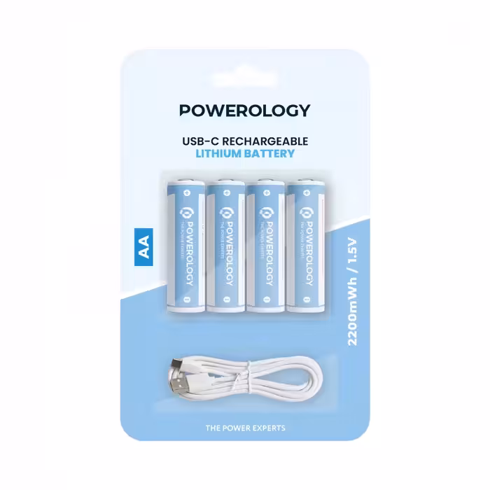 باتری قلمی قابل شارژ پاورولوژی مدل PAAV2 بسته چهار عددی