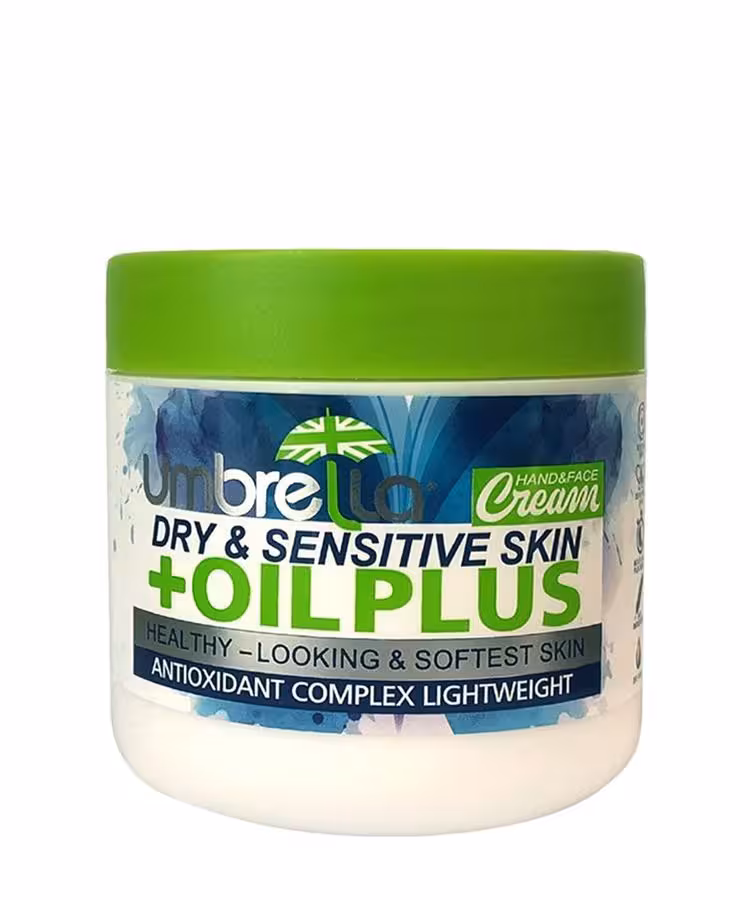 کرم مرطوب کننده دست و صورت آمبرلا مدل Oil Plus مناسب پوست خشک حجم 250 میلی لیتر