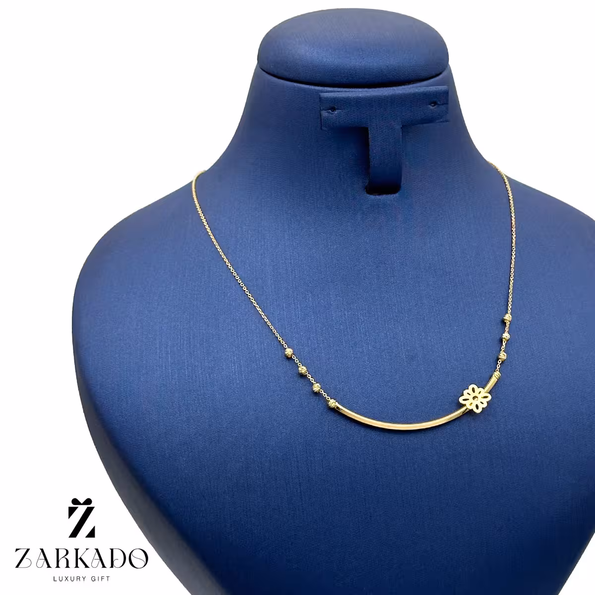 گردنبند طلا طرح لبخند گل و گوی کد N3074