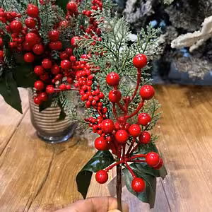 شاخه گل کریسمسی با بری کد 137-2