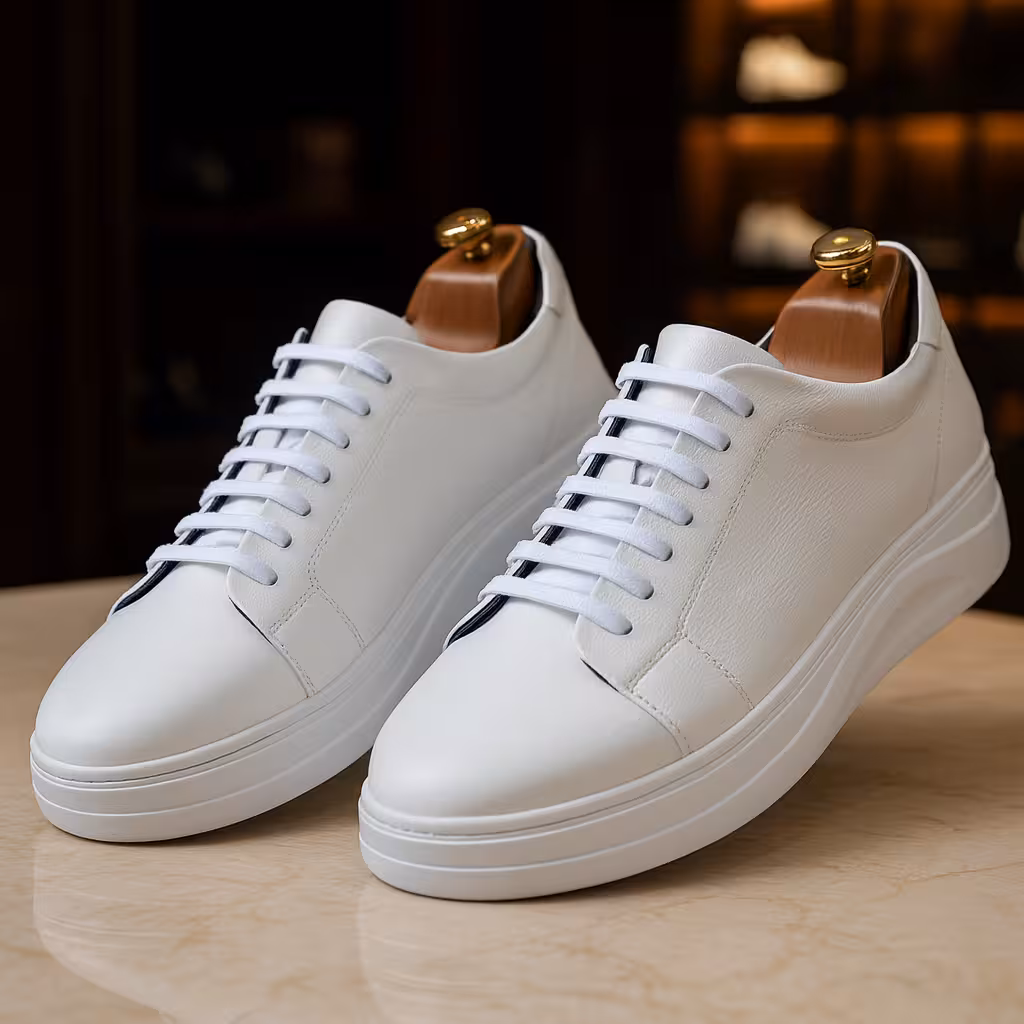 کفش چرم مردانه ونس کد VN055WH رنگ سفید