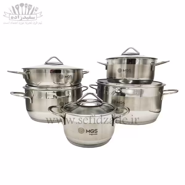 سرویس قابلمه استیل 10 پارچه ام جی اس (MGS)