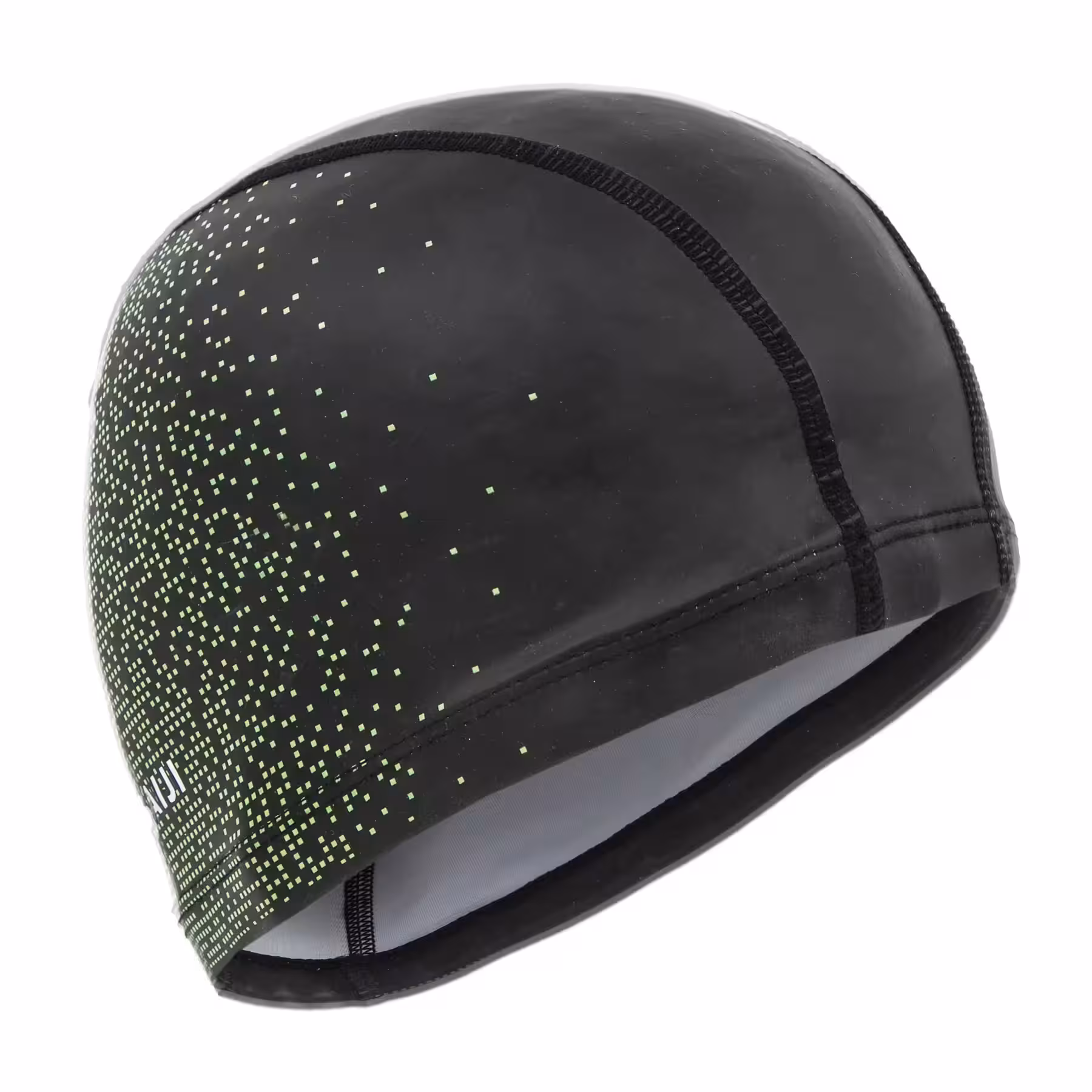 کلاه شنا نابایجی – دکتلون Nabaiji Coated Swimming Cap – Size L – Printed Fabric – Black / Yellow