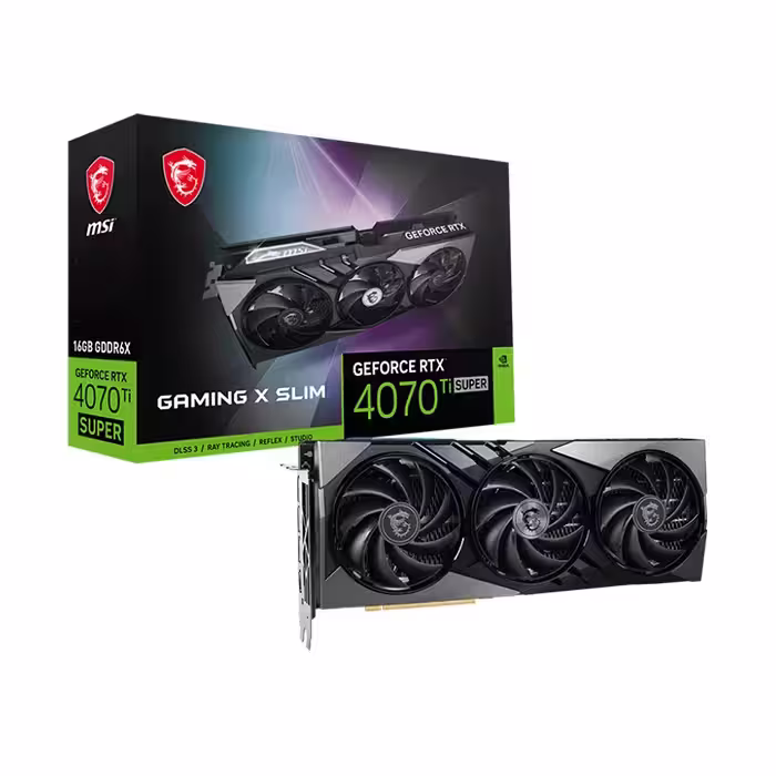 کارت گرافیک ام اس ای GeForce RTX 4070 TI SUPER 16GB GAMING X SLIM