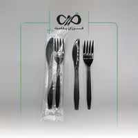 پک (بسته بندی) یکبار مصرف کارد و چنگال مشکی دیالا ( لدرلی ) 500عددی