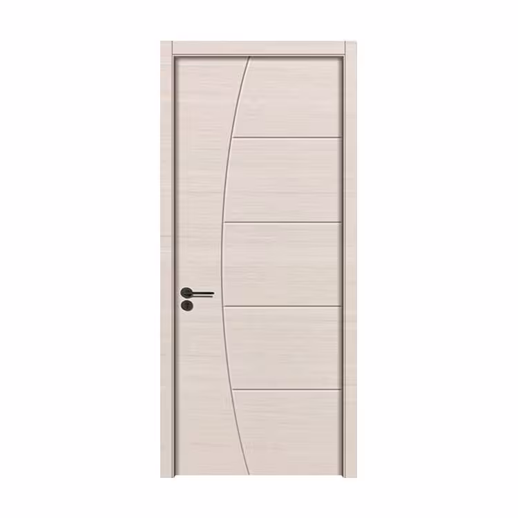 درب اتاق ام دی اف سفید با روکش pvc طرح CNC کد 4111