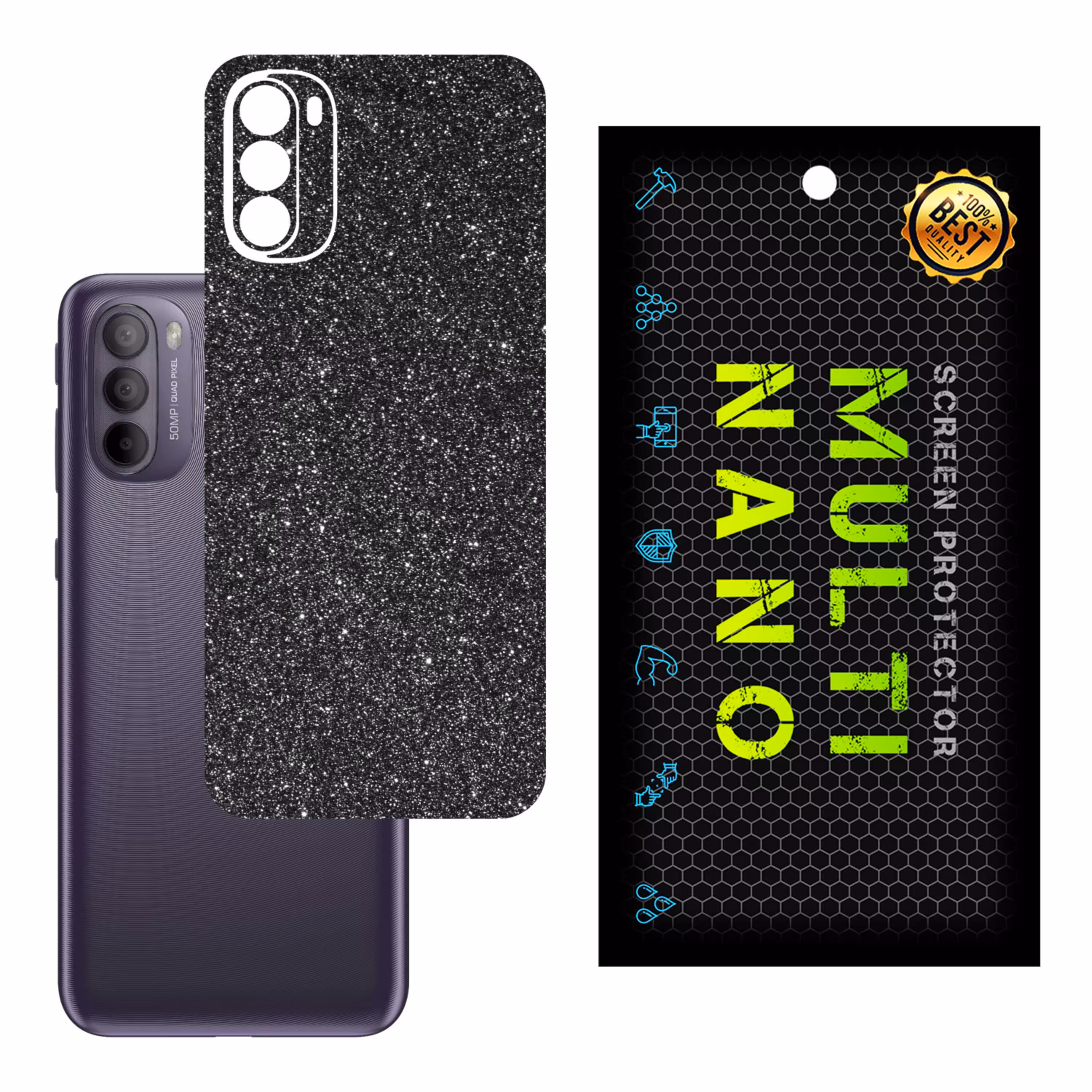 برچسب پوششی MultiNano مدل X-G1F-Gray برای پشت موبایل موتورولا Moto G31