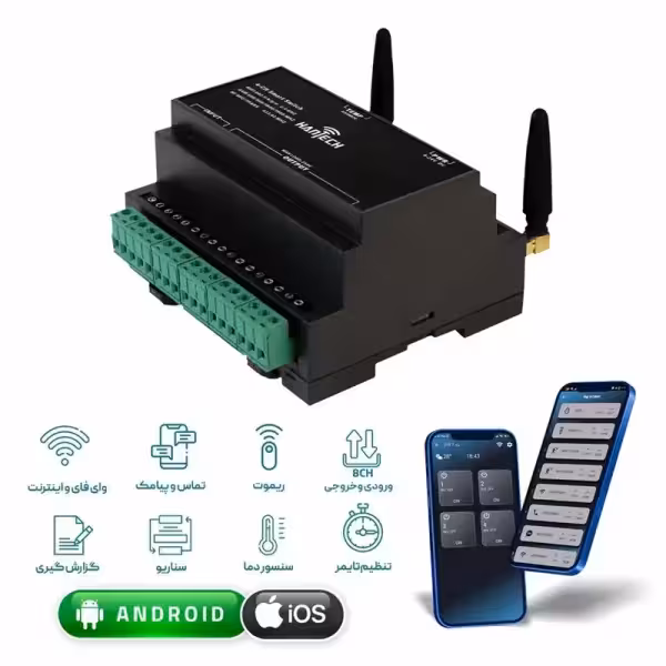 رله هوشمند 4 کانال هانتک مدل WIFI SMS RF