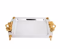 سینی گل رزمستطیل بزرگ طلاییKSTکدB0011  118