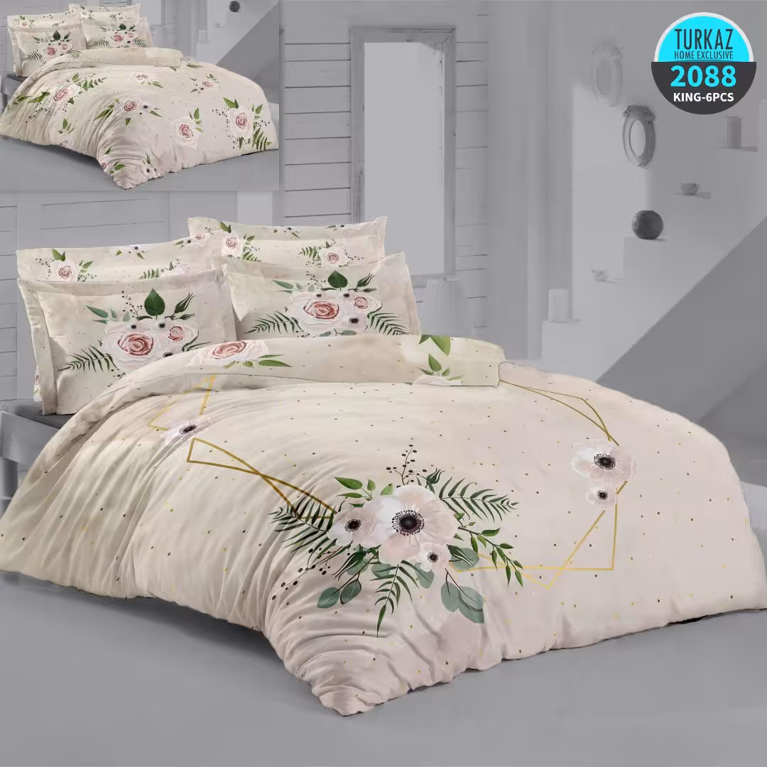 سرویس لحاف روتختی 2 نفره چاپی تنسل برند ترکاز(Turkaz) کد 2088