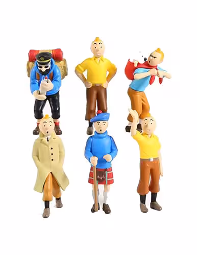 فیگور تن تن و کاپیتان هادوک TinTin ست 6 عددی