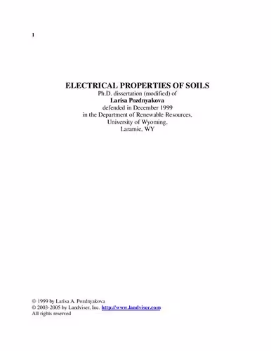 خرید و دانلود نسخه کامل کتاب Electrical properties of soils