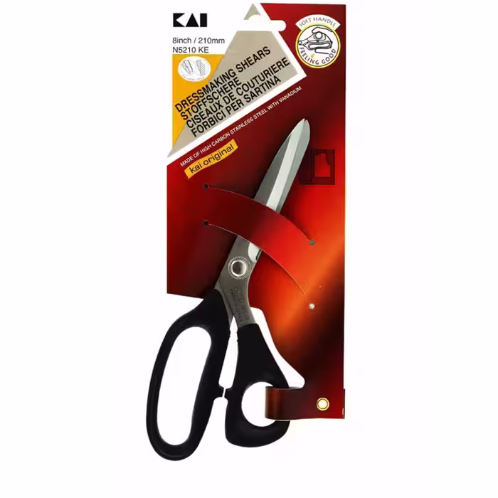 قیچی خیاطی حرفه‌ای کای Kai N-5210 KE – ساخت ژاپن | برش دقیق برای انواع پارچه‌ها با طراحی ارگونومیک