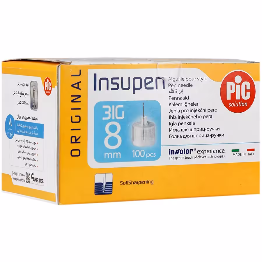 سرسوزن قلم انسولین 8 میلی متری پیک سلوشن